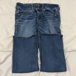 American Eagle Outfitters Blue Cropped Ankle Jeans